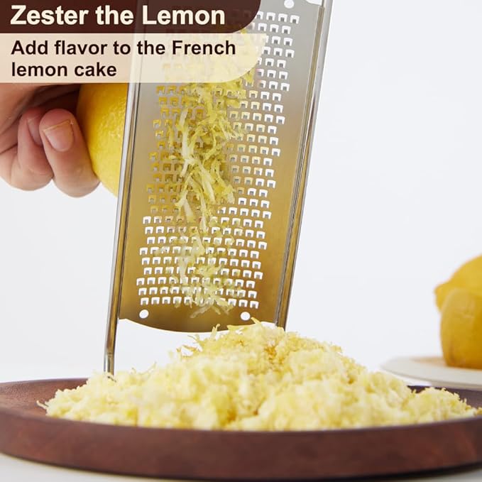 Upgraded Lemon Zester & Cheese Grater, Food Grade Stainless Steel None-Slip Hand Fine Grater for Garlic, Ginger, and Chocolate, Durable and Easy-To-Clean（Dishwasher Safe） - Image 6
