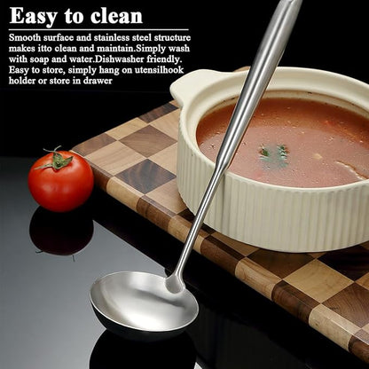 Stainless Steel Soup Ladle – Extra-Deep Large-Capacity Ladle with Long Hollow Handle, Dishwasher Safe, Easy to Clean – Ideal for Soup, Stew, Broth & Sauce - Image 7