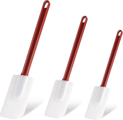 Silicone High Heat Spatula Set, 3pc (9.5/14/16Inches) - Commercial Rubber Spatula for Cooking by Heffiso+Silicone+Utensils