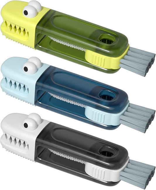 3 in 1 Cup Lid Gap Cleaning Brush Set, Multifunctional Bottle Cleaning Brush, Silicone Cup Lid Gap Cleaner, Home Kitchen Crevice Cleaning Tools (Multicolored-3PCS) by Nodirz