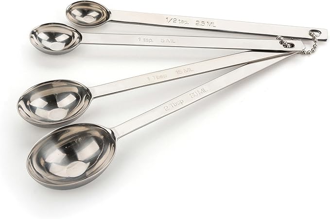 RSVP International Measuring Spoons, Long, Stainless Steel by RSVPInternational