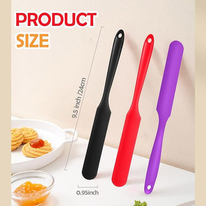 Silicone Jar Spatula, 3Pcs Spatulas Kitchen Set, Heat Resistant Jam Spreader for Baking Mixing Cake Cream Butter Scraper - Image 4