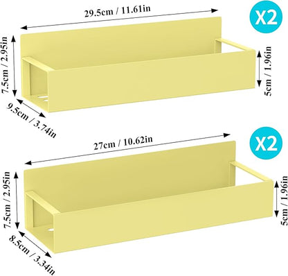 HuggieGems 4 Pack Magnetic Spice Storage Rack Organizer for Refrigerator and Oven, Yellow Fridge Organizers and Storage - Image 7