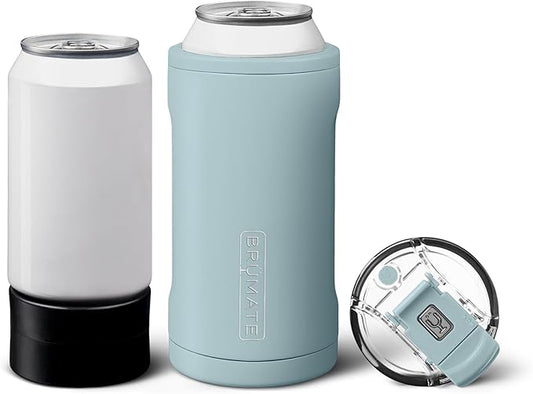BrüMate Hopsulator Trio 3-in-1 Insulated Can Cooler for 12oz / 16oz Cans + 100% Leak Proof Tumbler with Lid | Insulated for Beer, Soda, and Energy Drinks