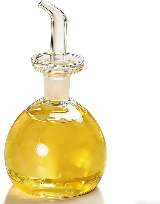 ELETON 8 oz Olive Oil Dispenser Bottle Glass with No Drip Spout -Olive Oil & Vinegar Dispenser Glass Cruet Decanter- Glassware Seal Handicraft Easy Clean Drip Free Bottles for Kitchen