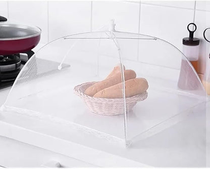 Simply Genius Pop-Up Outdoor Food Covers to Keep Bugs Away - 14 x 14 in, 4 Pack, White - Mesh Food Covers for Picnic & BBQ - Portable Nets for Outside - Image 6