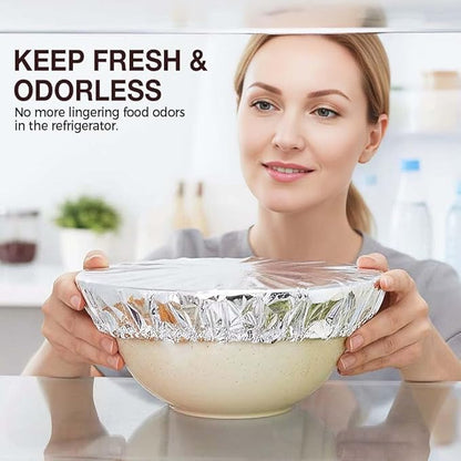 2026 New Reusable Aluminum Foil Food Covers, Pop Up Tin Foil Food Insulation Cover, Heat Shield Lids for Refrigerator Storage Leftover Food And Meal Preparation Fits Containers (100) - Image 6