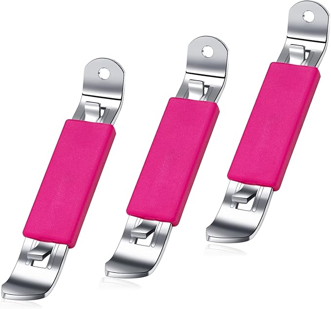 3 Pieces Magnetic Bottle Openers Can Opener Classic Beer Opener Stainless Steel Small Bottle Opener Can Tapper with Magnet for Camping and Traveling HANCELANT (Fuchsia) by HANCELANT