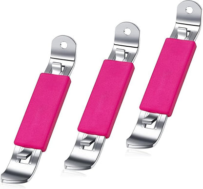 3 Pieces Magnetic Bottle Openers Can Opener Classic Beer Opener Stainless Steel Small Bottle Opener Can Tapper with Magnet for Camping and Traveling HANCELANT (Fuchsia) by HANCELANT