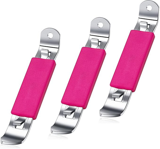 3 Pieces Magnetic Bottle Openers Can Opener Classic Beer Opener Stainless Steel Small Bottle Opener Can Tapper with Magnet for Camping and Traveling HANCELANT (Fuchsia) by HANCELANT