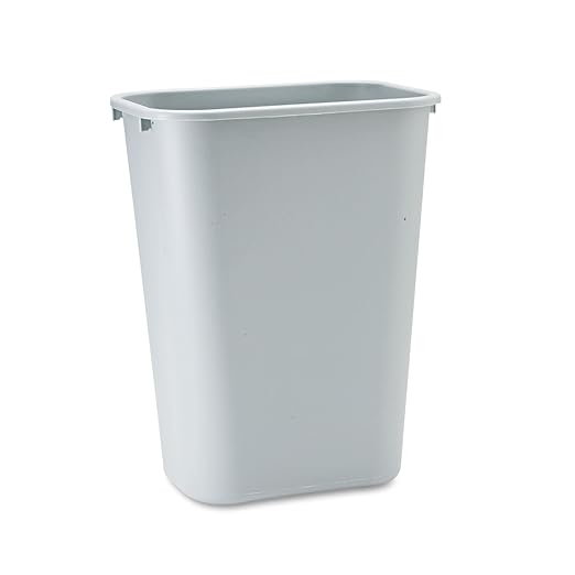 Rubbermaid Commercial Products Deskside Wastebasket/Trash Can, 10.25-Gallon/41-Quart, Gray, Plastic, Garbage Can for Home/Office, Fits Under Desk/Sink/Cabinet, Pack of 12 by RubbermaidCommercialProducts