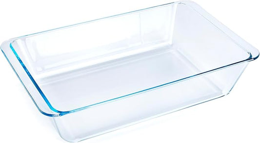 Deep Clear Glass Baking Dish, Rectangular Tempered Glass Baking Pan, The Largest casserole dish. -7.5 Liter