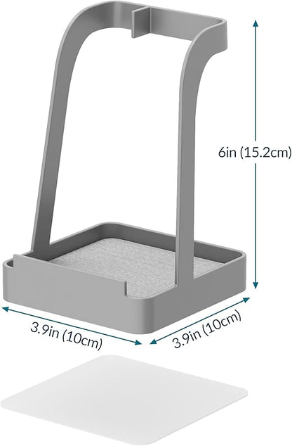 NiHome Upgraded Pot Lid and Spoon Rest with Diatomite Absorbent Tray & Silicone Anti-Slip Pad – Sturdy Metal Frame, Multifunctional Ladle Holder for Kitchen Countertop, 3.9"x3.9"x6" (Gray) - Image 8