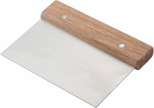 Winco Stainless Steel Dough Scraper with Wood Handle by Winco