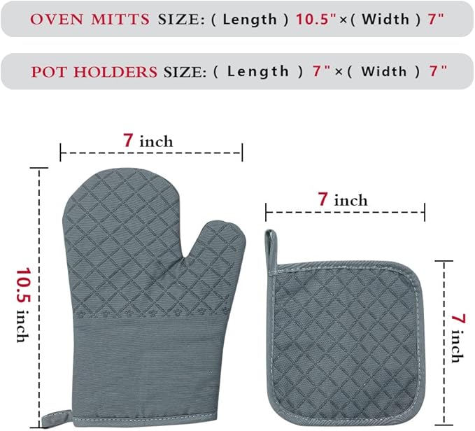 zcyhtqp, Dinner's Fxxking Ready, Funny Silicone Non-Slip Oven Mitts and Pot Holders Sets of 2, Baking Cooking Gifts for Mom Wife, Fun Kitchen Decor for Baking Cooking Grilling