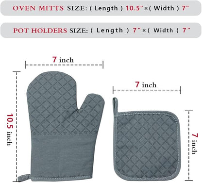 zcyhtqp, Dinner's Fxxking Ready, Funny Silicone Non-Slip Oven Mitts and Pot Holders Sets of 2, Baking Cooking Gifts for Mom Wife, Fun Kitchen Decor for Baking Cooking Grilling