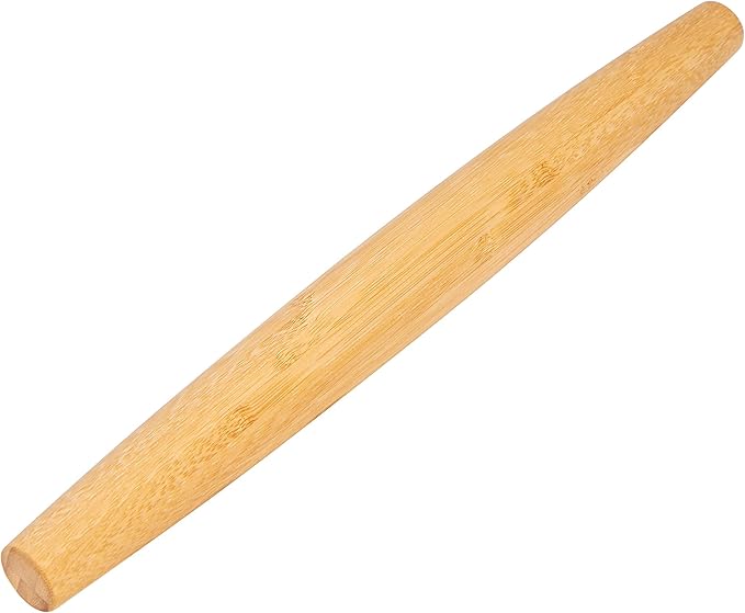 Classic French Rolling Pins Bamboo Wooden Rolling Pin for Baking Pizza Dough Pie Cookie, 15.8-Inch by Honglida