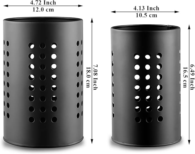 Evanda Kitchen Utensils Holder for Countertop Pack of 2, Stainless Steel Black Utensils Caddy, Farmhouse Stylish Organizer and Kitchen Decor Utensil Crock, Gift for New House New Apartment - Image 2