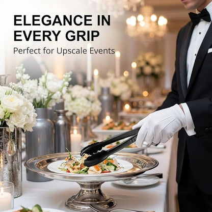 Plastic Tongs for Serving (Pack of 12) 9 Inch - Heavy-Duty Hard Plastic Reusable or Disposable Serving Tongs for Catering, Dinner Parties, Banquets, Buffets, Events, Weddings and Everyday Use, Black - Image 6