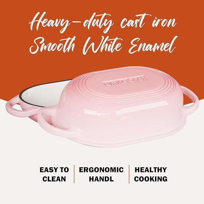 Enameled Cast Iron Sourdough Bread Oven, Dutch Oven for Bread Baking, - incl. Sourdough Bread-Baking Supplies like Banneton Bread-Proofing Basket - 5QT Loaf Cast Iron Bread Pan-Making Kit Pan, Pot, Sour Sough Tools, Lame (Pink) - Image 3