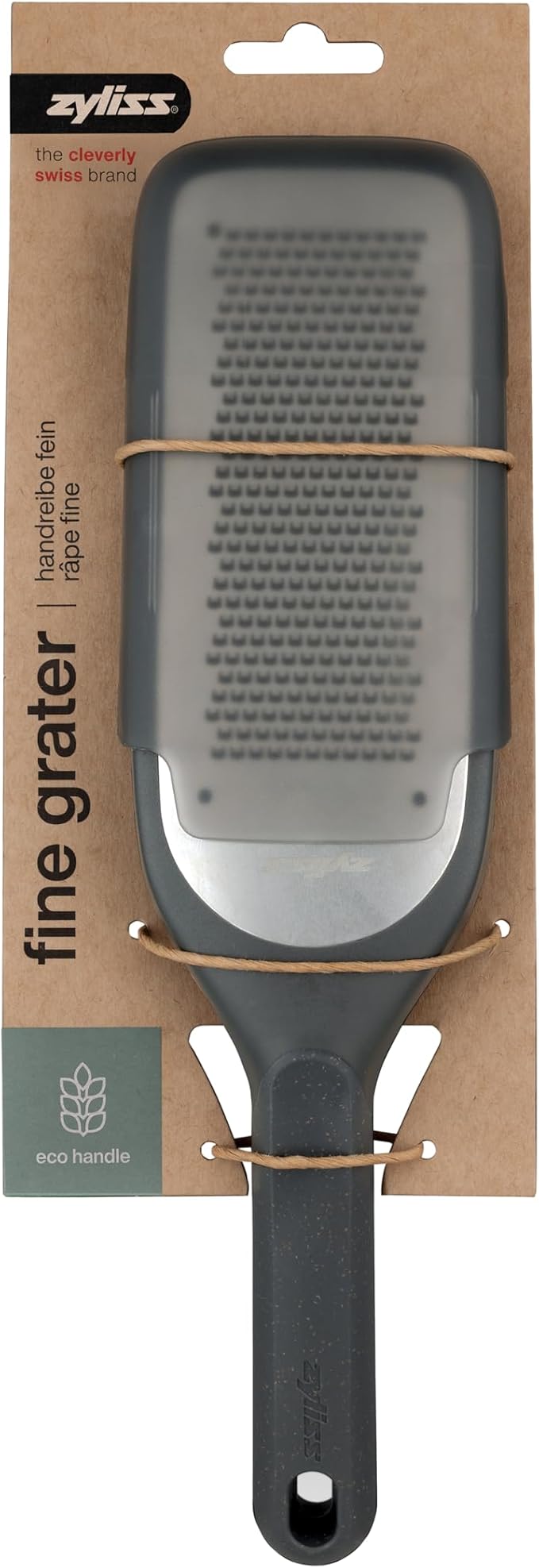 Zyliss Coarse Grater – Handheld Cheese & Vegetable Grater with Stainless Steel Blade & Wheat Straw Handle – Ideal for Hard Cheese, Carrots, Apples & More – Includes Protective Cover Doubles as Scraper