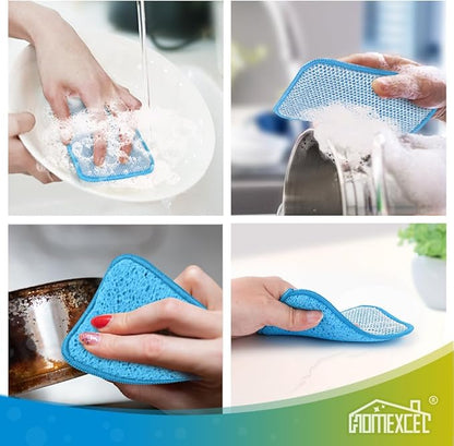HOMEXCEL 12 Pack Scrub & Wipe Cloths, Scrub Sponges with Non-Scratch Wire Dishwashing Rag for Kitchen, All-Purpose Cloth for Dishes, Pots, Pans, Non-Stick Cookware, Countertops (Blue) - Image 7