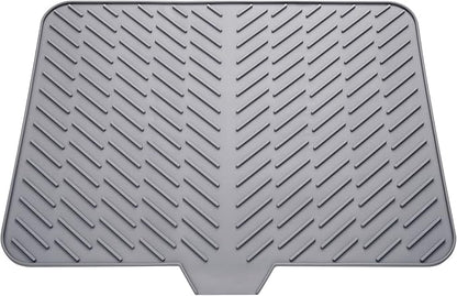 Silicone Drying Mat, 23"X17" With Built-in Drain Lip,Heat-Resistant,Eco-friendly,Hygienic Drying Pad,Leak-Proof and Non-Slip,Silicone Dish Drying Mat for Kitchen Counter or Sink（Gray 23X17） by LKYLIVE
