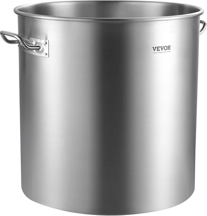 VEVOR Stainless Steel Stockpot, 84 Quart Large Cooking Pots, Cookware Sauce Pot with Basket, Lid, and Handle, Heavy Duty Commercial Grade Stock Pot, Sanding Treatment, for Large Groups Events Silver - Image 9