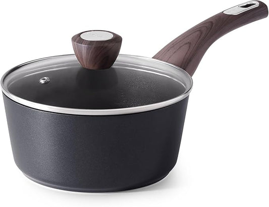 SENSARTE Nonstick Sauce Pan with Lid, 1.5 Quart Small Saucepan, Multipurpose Cooking Pot with Stay Cool Handle, Non toxic Kitchen Sauce Pot, Non stick Saucier Pan, Induction Comptable, PFOA Free by SENSARTE