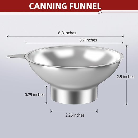 Standard Mason Jar Funnel with Strainer,Large Metal Funnel for transferring Milk, Juice, Oils, flavorings - Image 4