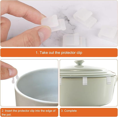 24pcs Dutch Oven Lid Protector Clips, Silicone Dutch Oven Lid Flexible Bumper Protective Clips for Storage (Transparent)