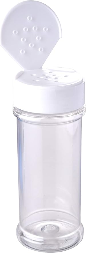 12 Pack of 6 Oz. Empty Clear Plastic Spice Bottles with White Sprinkle Top Lids For Storing and Dispensing Salt, Sweeteners and Spices - Food-Grade Spice Jars for Kitchen and Home Spice Organization - Image 4
