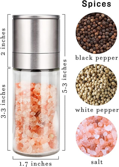 Gulex® Salt and Pepper Grinder Set, Pepper Mill, Sea Salt Shaker Grinder Refillable, Adjustable Coarseness, Stainless Steel with Ceramic Rotor(Seasoning not included) - Image 3