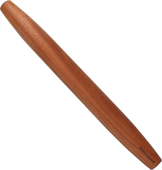 Muso Wood Sapele Wooden French Rolling Pin for Baking, Tapered Roller for Fondant, Pie Crust, Cookie, Pastry (French 17.5inch) by Musowood