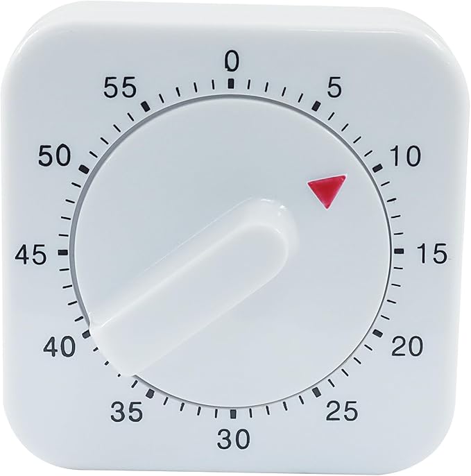 60 Minute Mechanical Kitchen Timer - Loud Alarm Visual Countdown Timer for Cooking, Baking, Homework, and Exercise - No Batteries Required(White) - Image 4