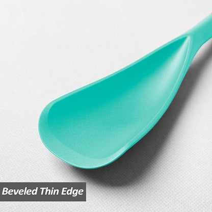 Cooking Spoon for Nonstick Cookwares, VOVOLY Silicone Spoon for Mixing, Scoop, and Scrape,Seamless Design, 12.6'', 2 Pack, Teal - Image 4