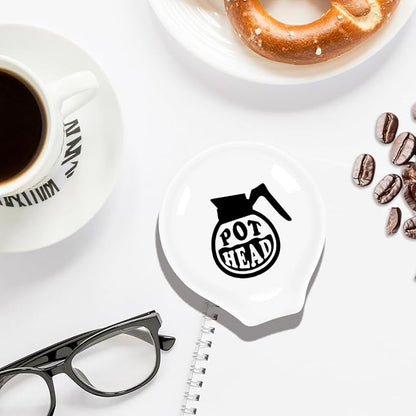 Funny Coffee Spoon Holder-Coffee Spoon Rest-Cafe Bar Station Accessories-Pot Head Sign