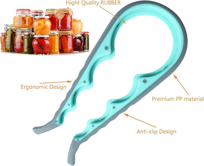 Jar Opener, 5 in 1 Multi Function Can Opener Bottle Opener Kit with Silicone Handle Easy to Use for Children, Elderly and Arthritis Sufferers (JAR-blue2.0) - Image 6