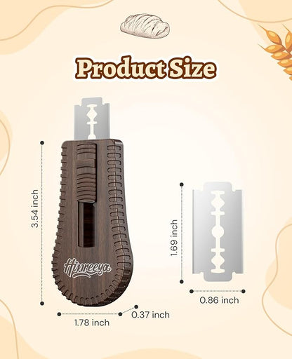 Sourdough Scoring Tool, Magnetic Bread Lame, Bread Scoring Tool with 5 Replaceable Blades, Dough Knife, Ergonomic ABS Handle for Perfect Dough Scoring on Artisan Bread (Walnut)