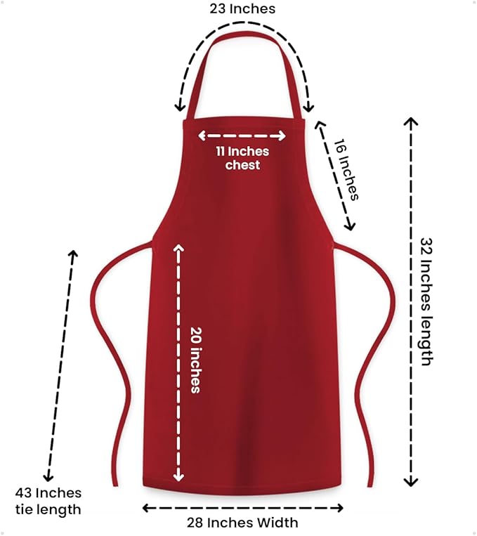 Avalon Kitchen Aprons for Men - 100% Polyester Chef Apron Women with Extra Long Ties - Cooking Aprons for Women & Mens Apron - Image 6
