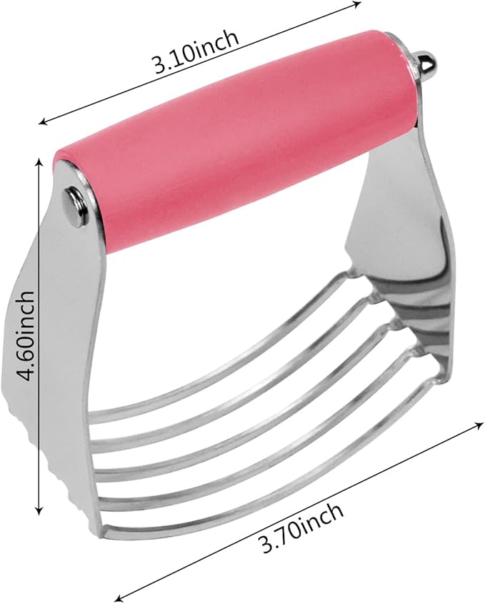 Dough Blender Heavy Duty Pastry Cutter Stainless Steel Butter Cutter Professional Baking Tool For Mixing Flour Butter (Pink) - Image 2