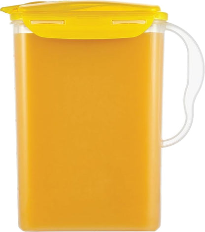 LocknLock Aqua Fridge Door Water Jug | Clear Pitcher | BPA Free Plastic Pitcher with Lid | 3 Quart Pitcher with Lid for Water, Juice, Tea & More Beverages, Yellow by LocknLock
