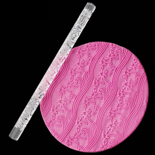 Rengue Acrylic Rolling Pin with 28 Patterns, Compliant Material, Comfortable Grip, 16 X 1 Cm, Lightweight for Dough and Pastry Acrylic Rolling Pin with 28 Patterns, Nan Kitchen (#22)