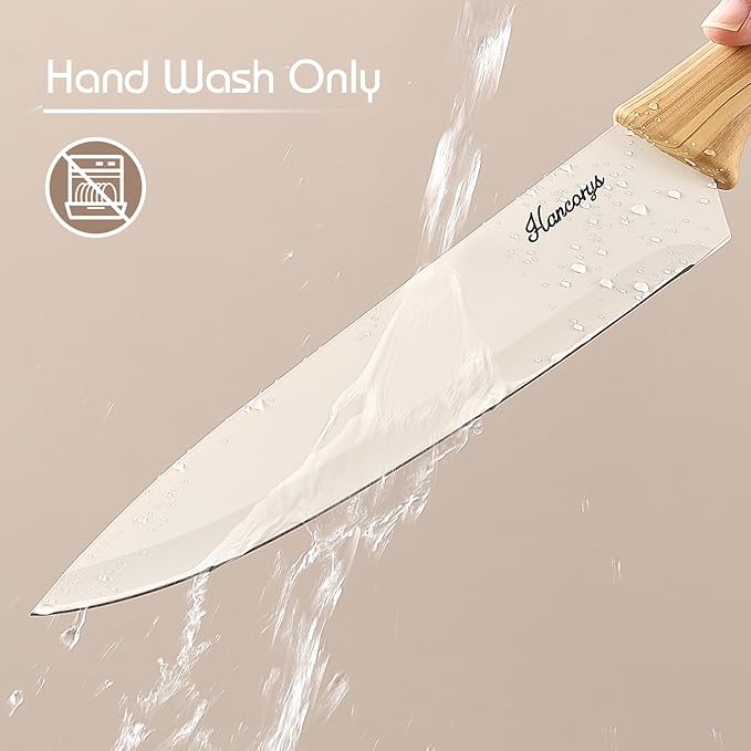 Knife set, 13 Pieces Kitchen Knives Set, Nonstick Ceramic Anti-Rust Coating and Blade Guard, Holiday Gifts for Kitchen, Camping Essentials - Image 4