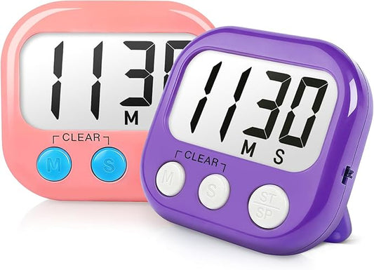 Classroom Timers for Teachers Kids Large Magnetic Digital Timer Teacher Supplies 2 Pack-Pink Purple by AOUCE