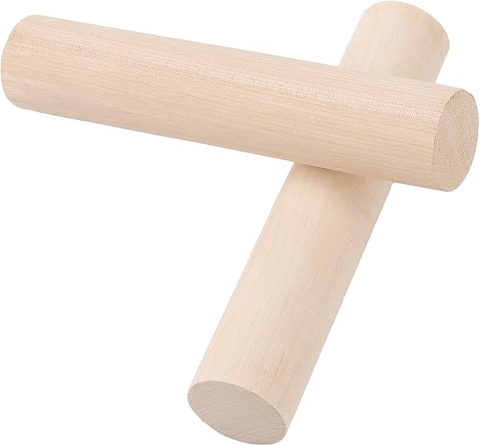 Wooden Rolling Pin Set, Natural, 6 x 1.2 Inch Mini Dough Rollers for Dumplings, Pizza, Bread, Tortillas, 15 Pieces