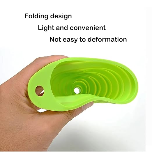 Set of 4 Silicone Collapsible Kitchen Funnel - X-Small to Large Sizes for Easy Liquid Transfer Food Grade Silicone Collapsible Gadgets (Blue)