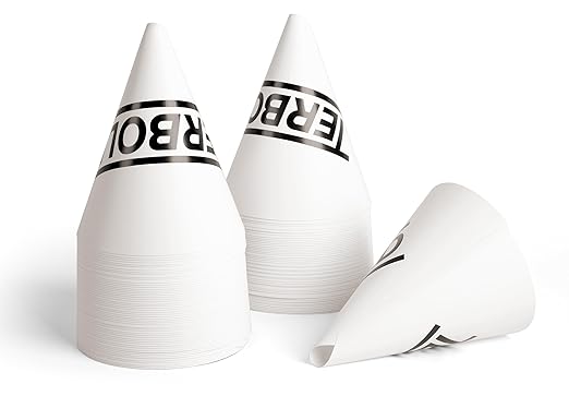 100pcs Disposable Paper Funnels for Motor Oil, Windshield Fluid, 10oz Paper Cone Funnels by Terbold