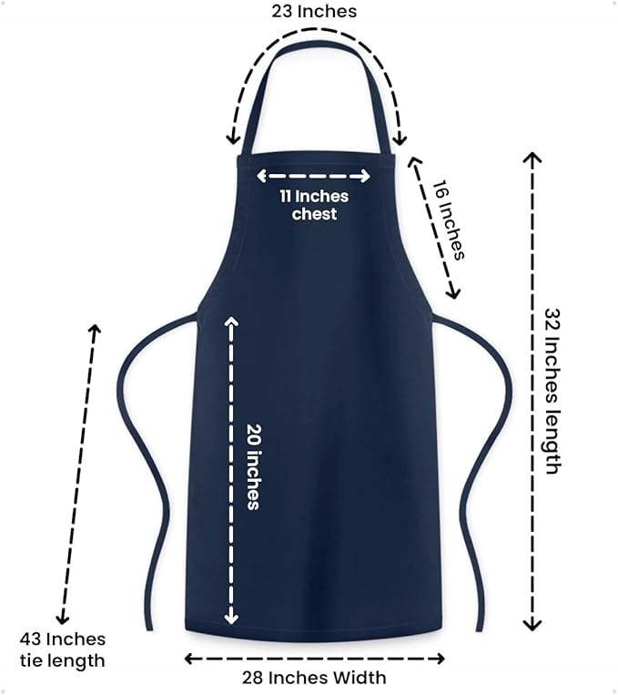 Avalon Kitchen Aprons for Men - 100% Polyester Chef Apron Women with Extra Long Ties - Cooking Aprons for Women & Mens Apron - Image 6