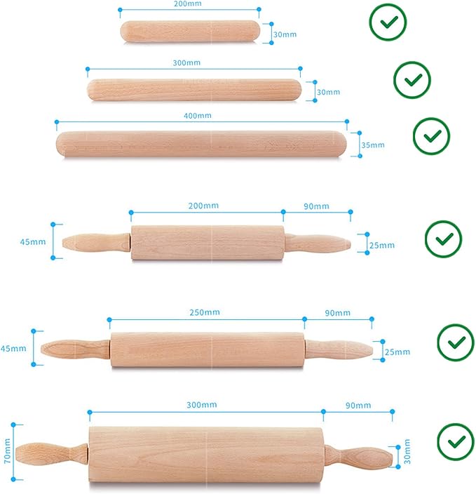 YYST Rolling Pin Holder Rolling Pin Display Rack Rolling Pin Storage - Hardware Included - No Rolling Pin-4/PK
